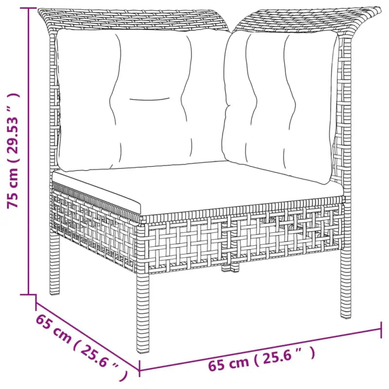 Loungeset van gepoedercoat staal met grijs materiaal voor je tuin - Tuinsets