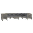 Loungeset van gepoedercoat staal met grijs materiaal voor je tuin - Tuinsets