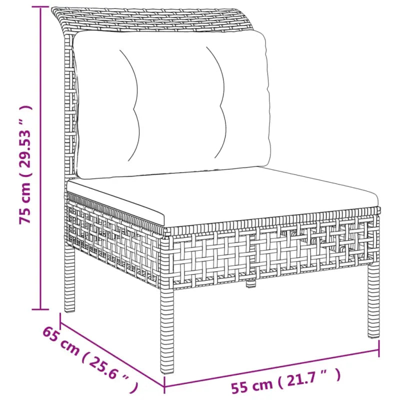 Loungeset van gepoedercoat staal met grijs materiaal voor je tuin - Tuinsets