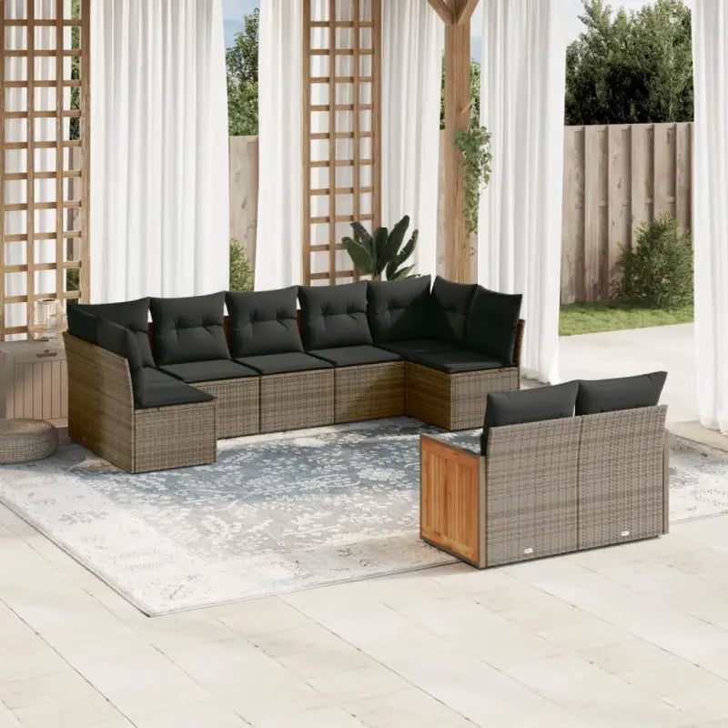 Loungeset van gepoedercoat staal met grijs materiaal voor tuin of terras - Grijs / Zonder tafel - Tuinsets