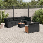 Loungeset van gepoedercoat staal met grijs materiaal voor tuin of terras - Zwart / Met tafel - Tuinsets