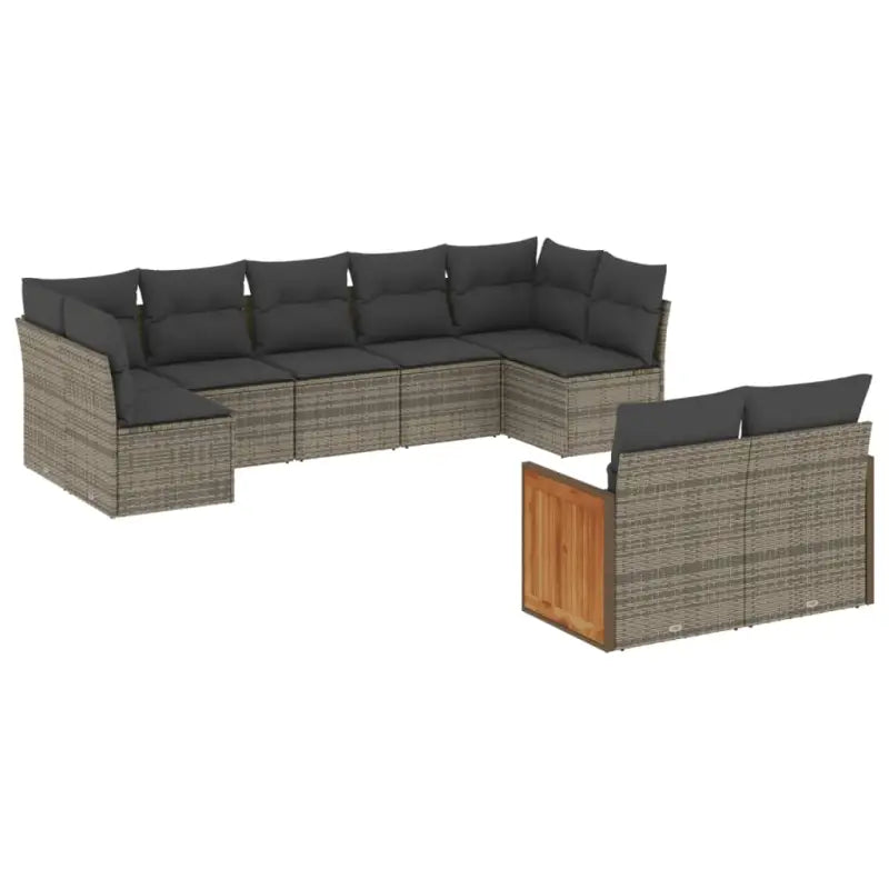 Loungeset van gepoedercoat staal met grijs materiaal voor tuin of terras - Tuinsets