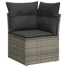 Loungeset van gepoedercoat staal met grijs materiaal voor tuin of terras - Tuinsets