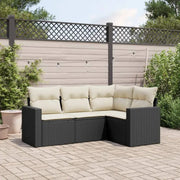Loungeset van gepoedercoat staal voor tuin of terras in zwart materiaal - Tuinsets