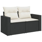 Loungeset van gepoedercoat staal voor tuin of terras in zwart materiaal - Tuinsets