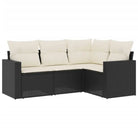Loungeset van gepoedercoat staal voor tuin of terras in zwart materiaal - Tuinsets