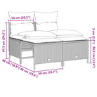 Loungeset van gepoedercoated staal met beige materiaal voor tuin en terras - Tuinsets