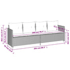 Loungeset van gepoedercoated staal met beige materiaal voor tuin en terras - Tuinsets