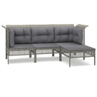 Loungeset van grijs gepoedercoat staal met perfecte afmetingen voor tuin - Tuinsets