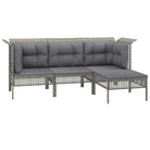 Loungeset van grijs gepoedercoat staal met perfecte afmetingen voor tuin - Tuinsets