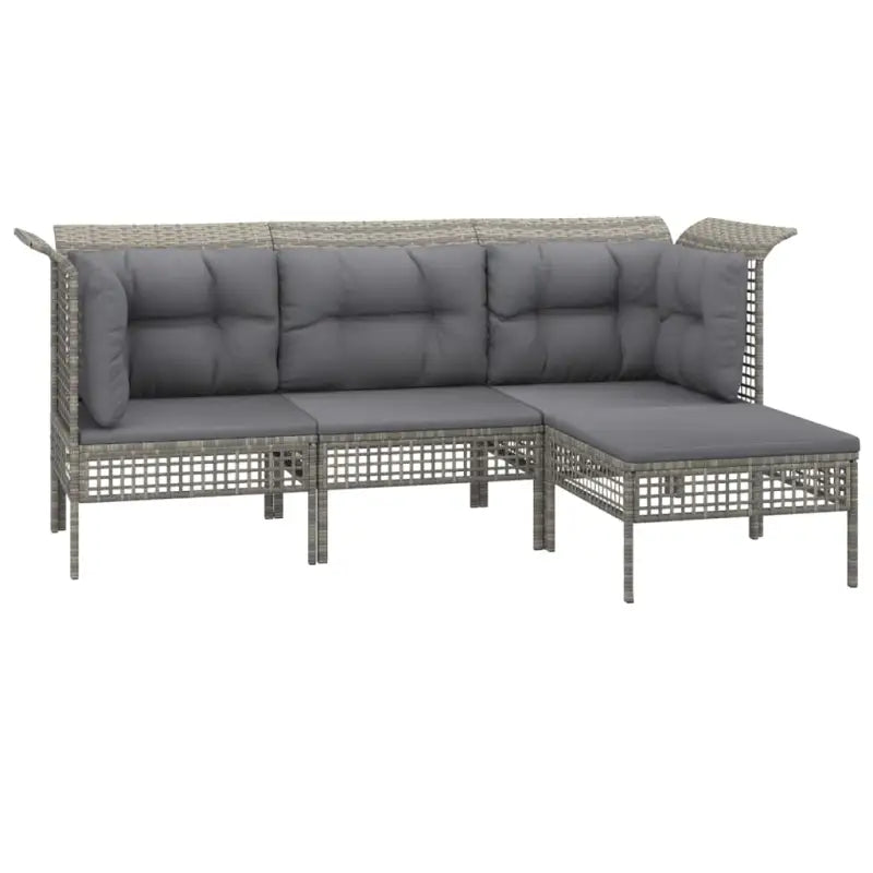 Loungeset van grijs gepoedercoat staal met perfecte afmetingen voor tuin - Tuinsets