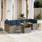 Loungeset van grijs materiaal en gepoedercoat staal met comfortabele afmetingen - Grijs / zonder opbergruimte - Tuinsets
