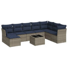 Loungeset van grijs materiaal en gepoedercoat staal voor je tuin - Tuinsets