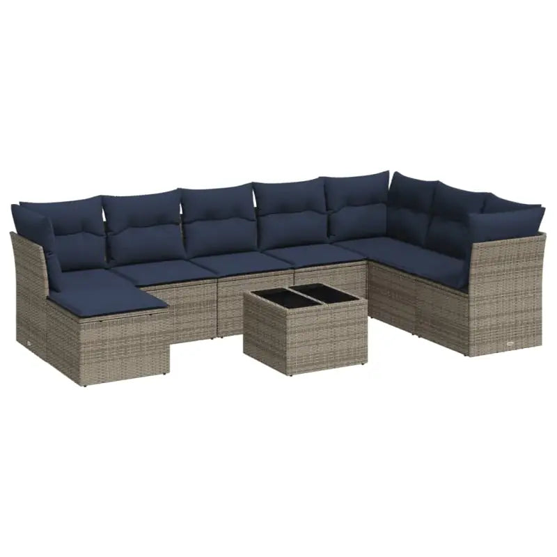 Loungeset van grijs materiaal en gepoedercoat staal voor je tuin - Tuinsets