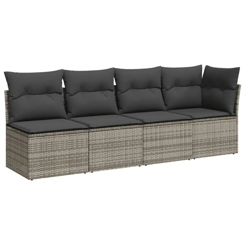 Loungeset van grijs materiaal en gepoedercoat staal voor tuin en terras - Tuinsets