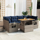 Loungeset van grijs materiaal met gepoedercoat staal voor buitenplezier - Grijs / met opbergruimte - Tuinsets