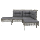 Loungeset van grijs materiaal met gepoedercoat staal afmetingen - Tuinsets