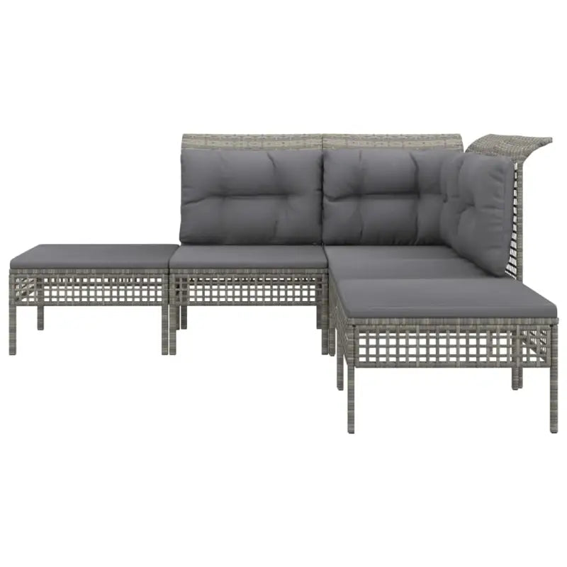 Loungeset van grijs materiaal met gepoedercoat staal afmetingen - Tuinsets