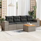 Loungeset van grijs materiaal met gepoedercoat staal afmetingen - Grijs - Tuinsets
