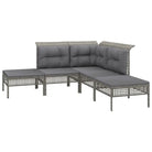 Loungeset van grijs materiaal met gepoedercoat staal afmetingen - Tuinsets