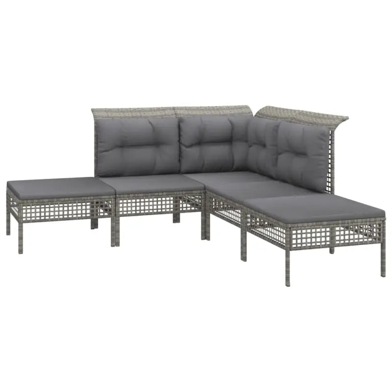 Loungeset van grijs materiaal met gepoedercoat staal afmetingen - Tuinsets