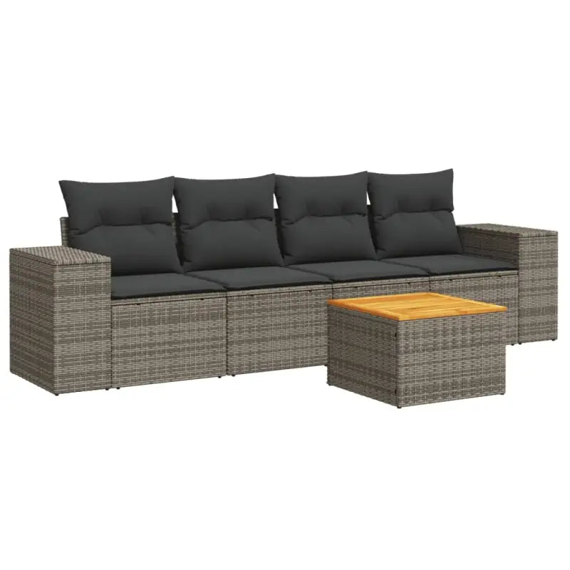 Loungeset van grijs materiaal met gepoedercoat staal afmetingen - Tuinsets
