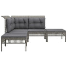 Loungeset van grijs materiaal met gepoedercoat staal afmetingen - Tuinsets