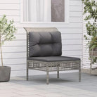 Loungeset van grijs materiaal met gepoedercoat staal afmetingen - Middenbank - Tuinsets
