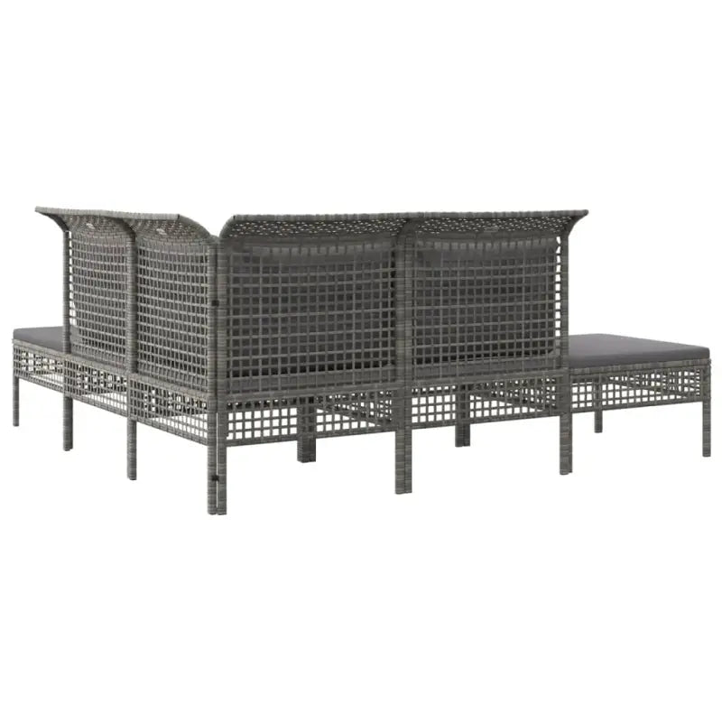 Loungeset van grijs materiaal met gepoedercoat staal afmetingen - Tuinsets
