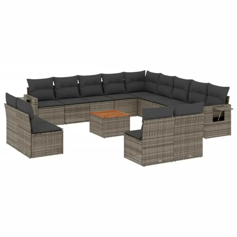 Loungeset van grijs materiaal met gepoedercoat staal afmetingen - Tuinsets