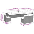 Loungeset van grijs materiaal met gepoedercoat staal afmetingen - Tuinsets