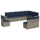 Loungeset van grijs materiaal met gepoedercoat staal afmetingen - Tuinsets
