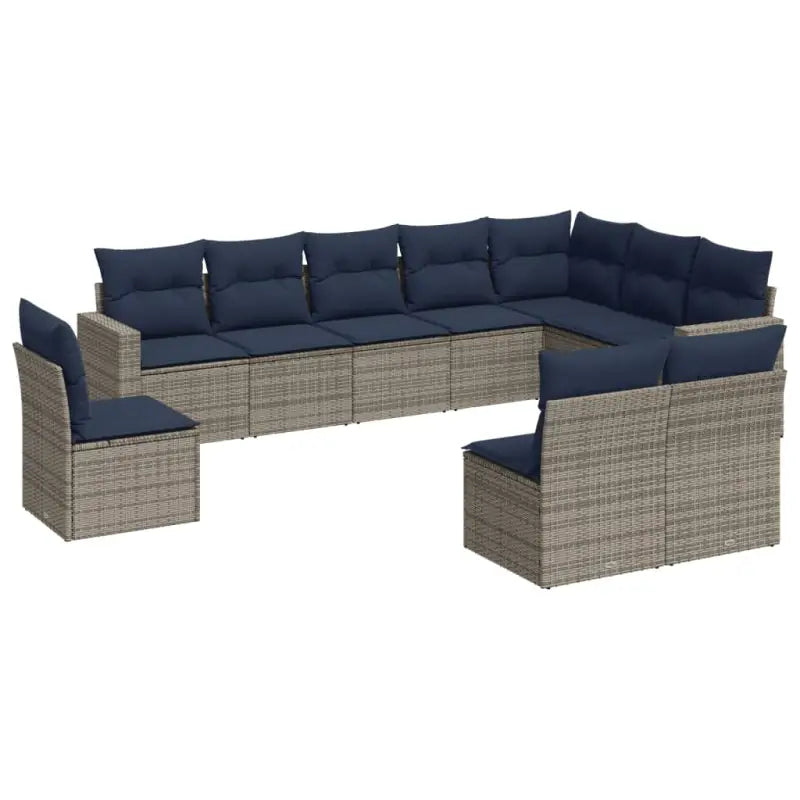 Loungeset van grijs materiaal met gepoedercoat staal afmetingen - Tuinsets