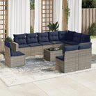 Loungeset van grijs materiaal met gepoedercoat staal afmetingen - Beige en grijs / Met tafel - Tuinsets