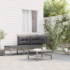 Loungeset van grijs materiaal met gepoedercoat staal afmetingen - hoek + midden + voetensteun - Tuinsets