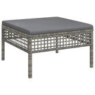 Loungeset van grijs materiaal met gepoedercoat staal en afmetingen - Tuinsets