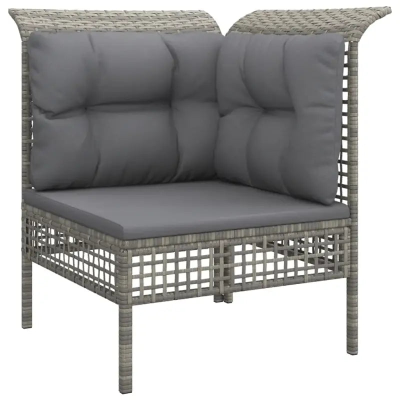 Loungeset van grijs materiaal met gepoedercoat staal en afmetingen - Tuinsets