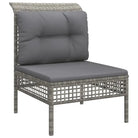 Loungeset van grijs materiaal met gepoedercoat staal en afmetingen - Tuinsets