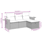 Loungeset van grijs materiaal met gepoedercoat staal en afmetingen - Tuinsets