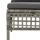 Loungeset van grijs materiaal met gepoedercoat staal en afmetingen - Tuinsets