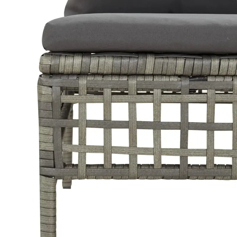 Loungeset van grijs materiaal met gepoedercoat staal en afmetingen - Tuinsets