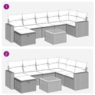 Loungeset van grijs materiaal met gepoedercoat staal en comfortabele afmetingen - Grijs - Tuinsets