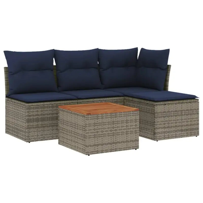 Loungeset van grijs materiaal met gepoedercoat staal en perfecte afmetingen - Tuinsets