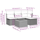 Loungeset van grijs materiaal met gepoedercoat staal en perfecte afmetingen - Tuinsets