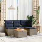 Loungeset van grijs materiaal met gepoedercoat staal en perfecte afmetingen - Grijs - Tuinsets