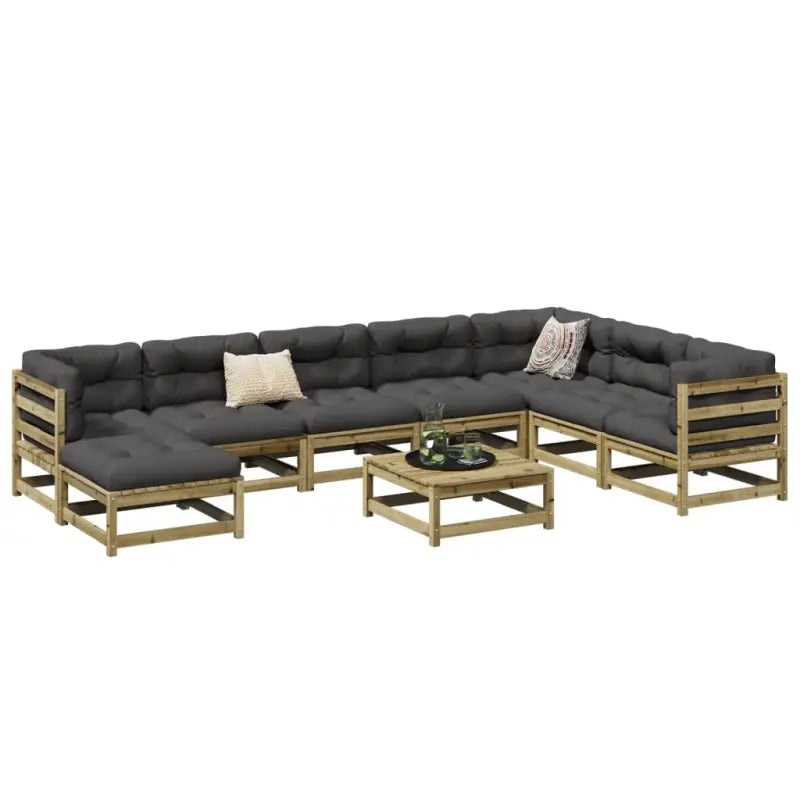 Loungeset van massief douglas vurenhout voor je tuin of terras - Naturel geïmpregneerd / met kussen - Tuinsets