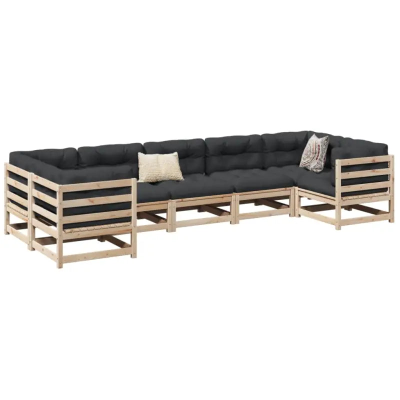 Loungeset van massief Douglas vurenhout voor je tuin of terras - Natuurlijk grenenhout / zonder kussen - Tuinsets