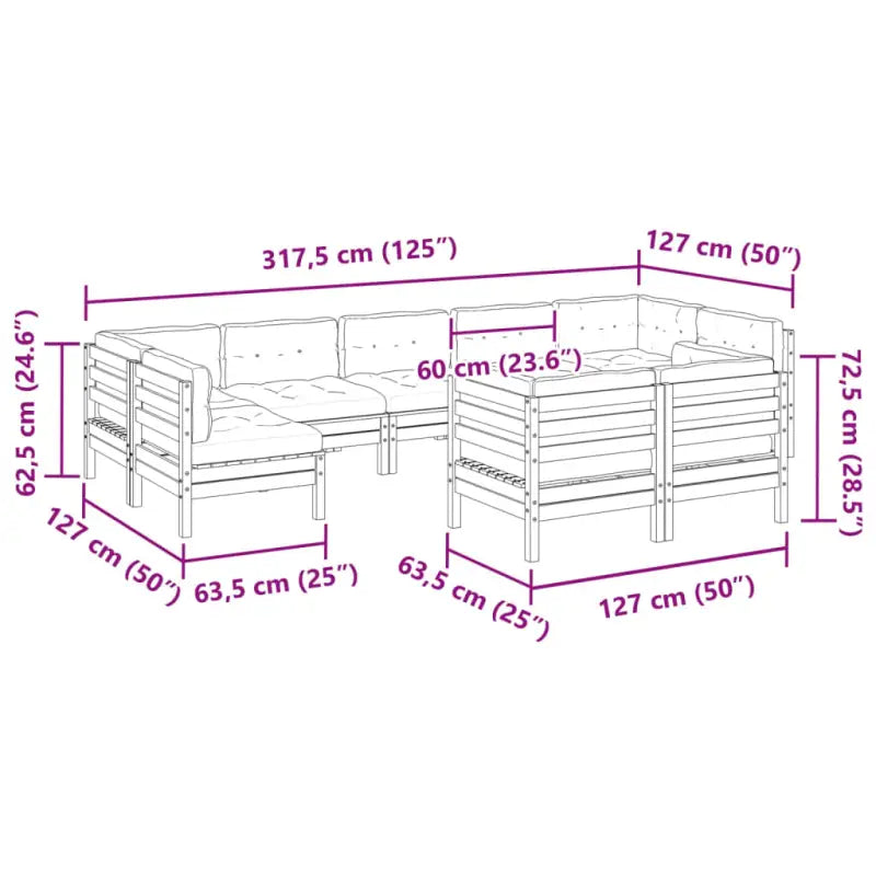 Loungeset van massief Douglas vurenhout voor jouw tuin of terras - Tuinsets