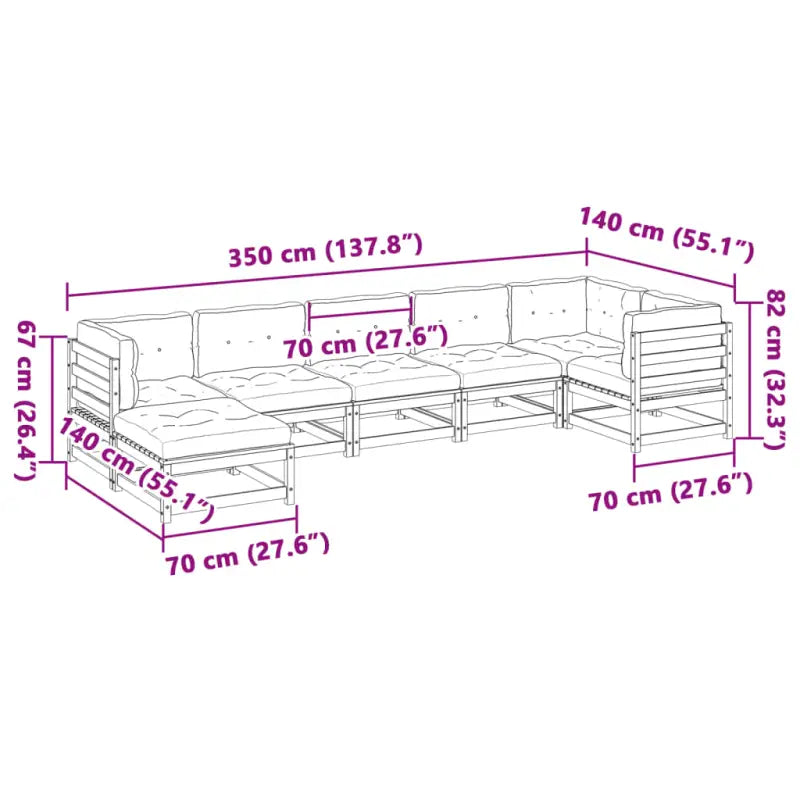 Loungeset van massief douglas vurenhout voor uw tuin of terras - Tuinsets