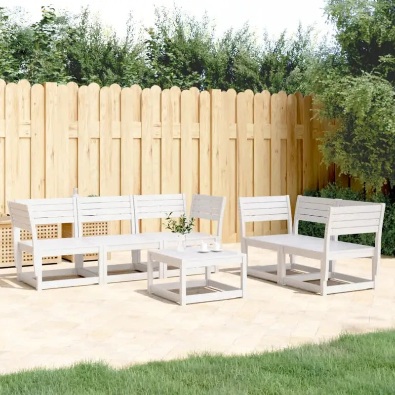 Loungeset van massief grenenhout met comfortabele zitervaring - Wit / zonder kussens - Tuinsets